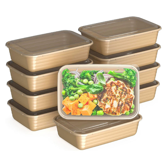 Prep - 20-Piece 1-Compartment Reusable Meal Prep Containers with Lids, PFAS & BPA Free Materials, Durable, Microwave, Freezer, & Dishwasher Safe To Go Food Storage