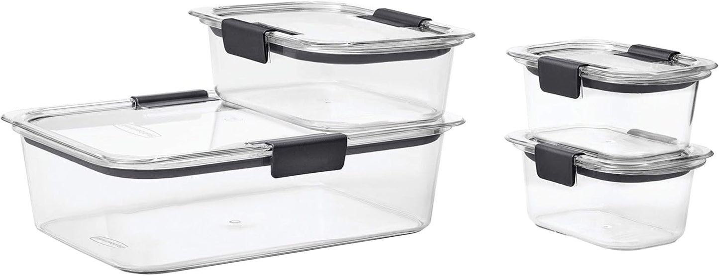 Brilliance Food Storage Containers BPA Free Airtight Lids Ideal for Lunch Meal Prep & Leftovers Set of 5 (3.2 Cup)