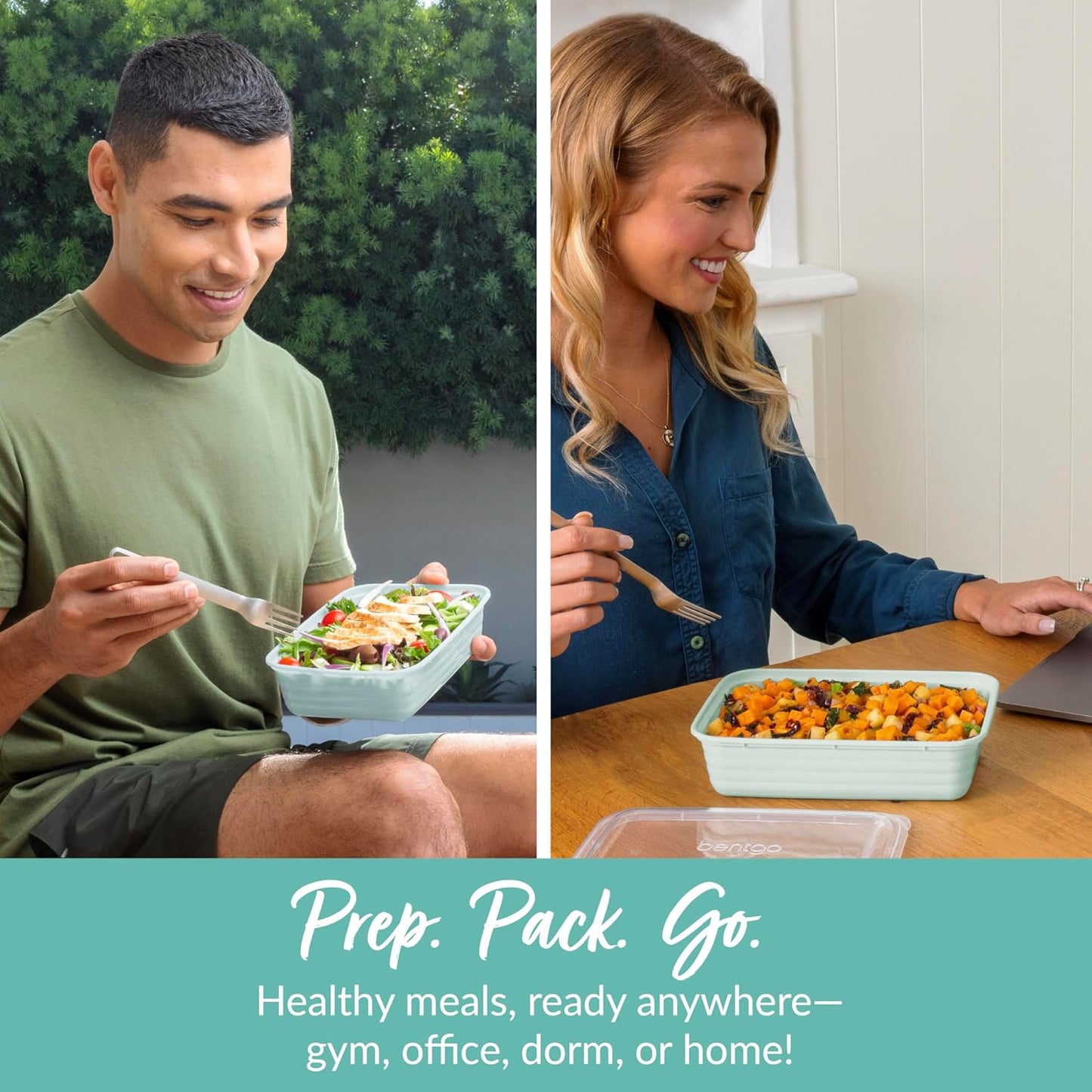 Prep - 20-Piece 1-Compartment Reusable Meal Prep Containers with Lids, PFAS & BPA Free Materials, Durable, Microwave, Freezer, & Dishwasher Safe To Go Food Storage