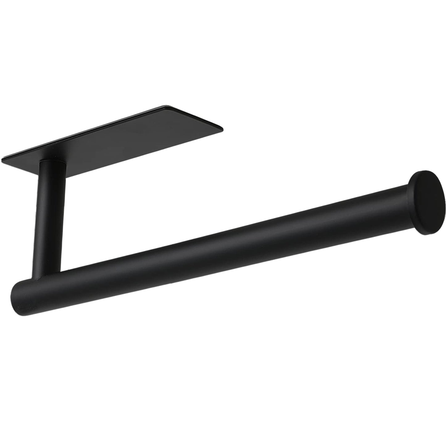 Paper Towel Holder - Under Cabinet Paper Towel Holder for Kitchen, Adhesive Paper Towel Roll Rack for Bathroom Towel, Wall Mounted Matte Black Paper Towel Rack, SUS304 Stainless Steel
