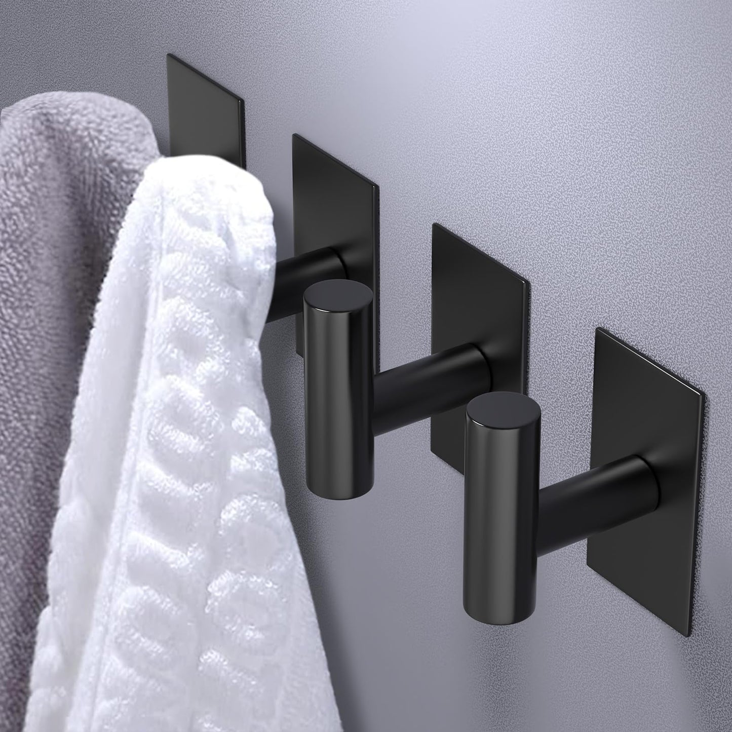 Wall Towel Hooks, Heavy Duty Sticky Holder Waterproof Towel Hooks for Hanging Coat, Clothes, Closet Hook Wall Mount for Kitchen