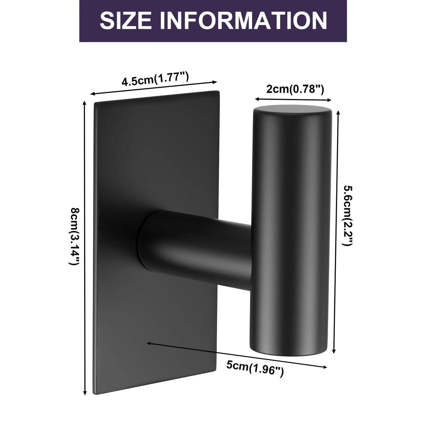 Wall Towel Hooks, Heavy Duty Sticky Holder Waterproof Towel Hooks for Hanging Coat, Clothes, Closet Hook Wall Mount for Kitchen