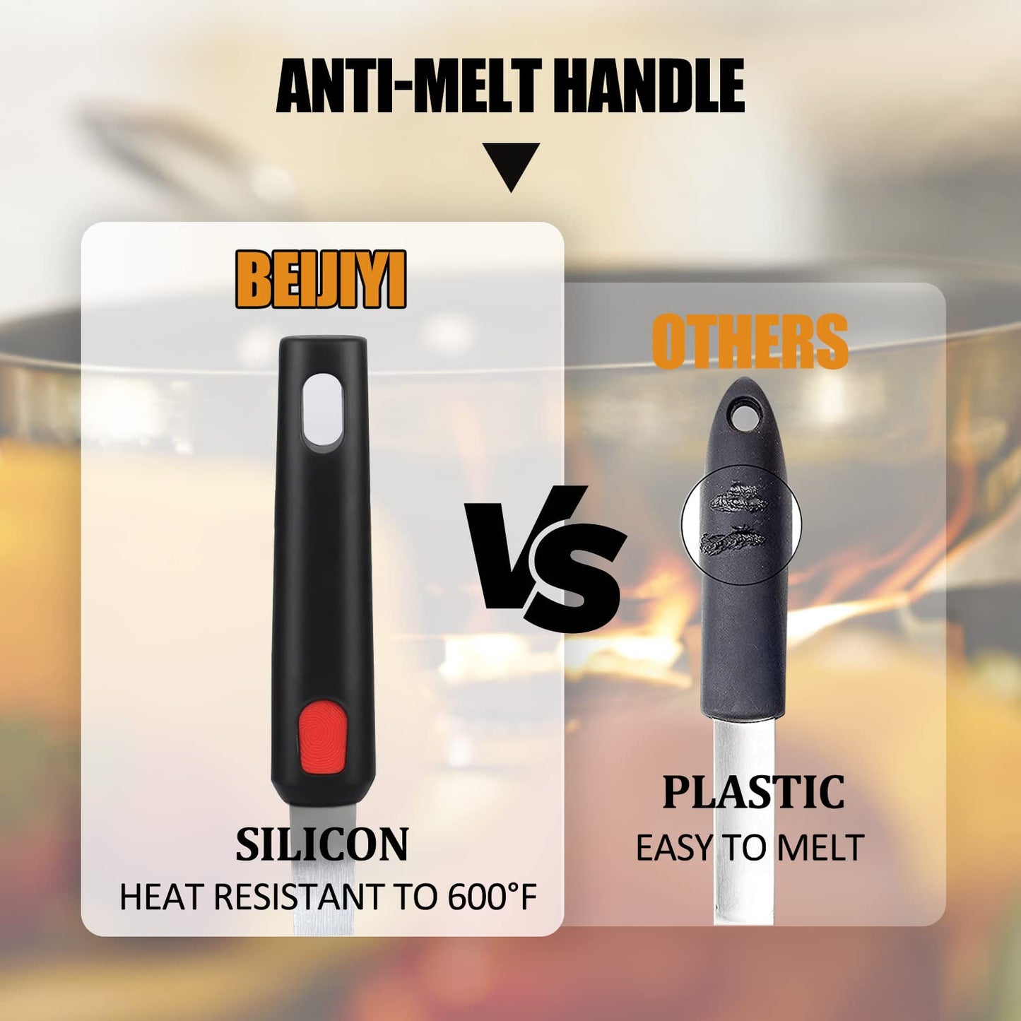 Silicone spatula three piece set, heat-resistant cooking spatula, suitable for non stick cookware, large flexible kitchen utensils, Bisphenol A-free rubber spatula, used for eggs, pancakes, fish, hamburgers