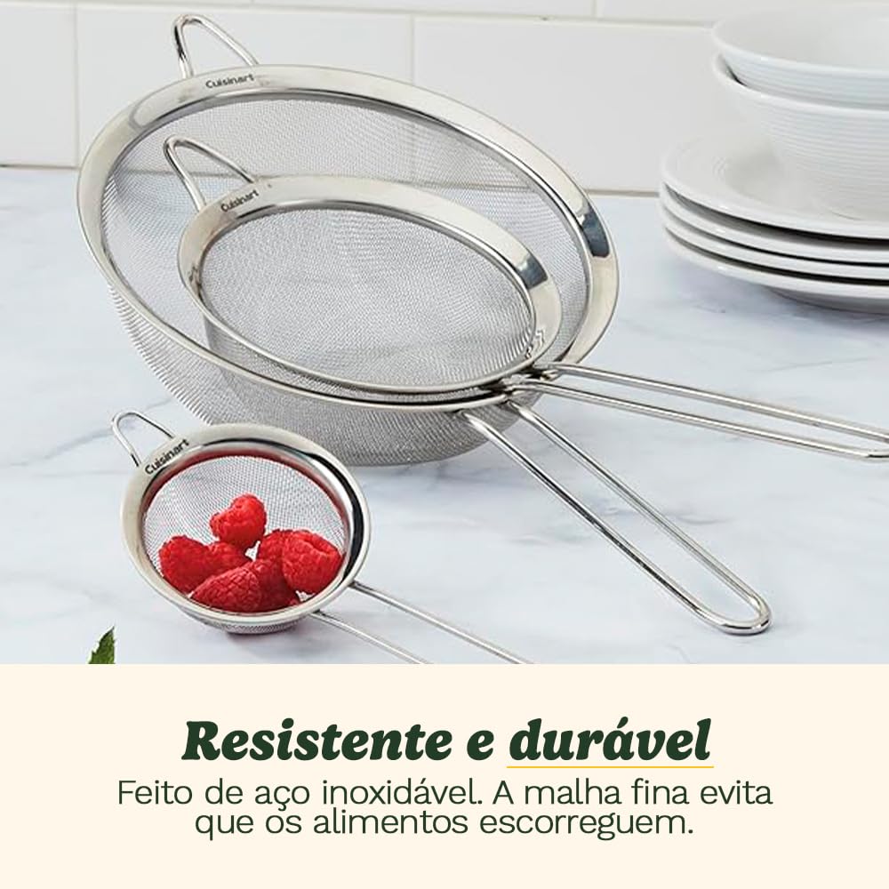 Mesh Strainers, 3 Count (Pack of 1) Set, CTG-00-3MS Silver