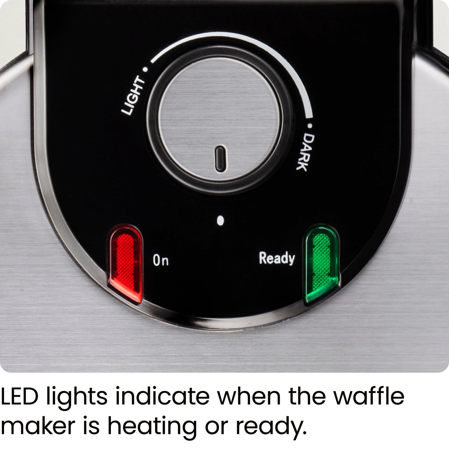 Rotating Belgian Waffle Maker, 180° Flip Iron w/ Non-Stick Plates, Adjustable Timer, Locking Lid, & Drip Plate, Space Saving Storage, Mess-Free Breakfast, Stainless Steel