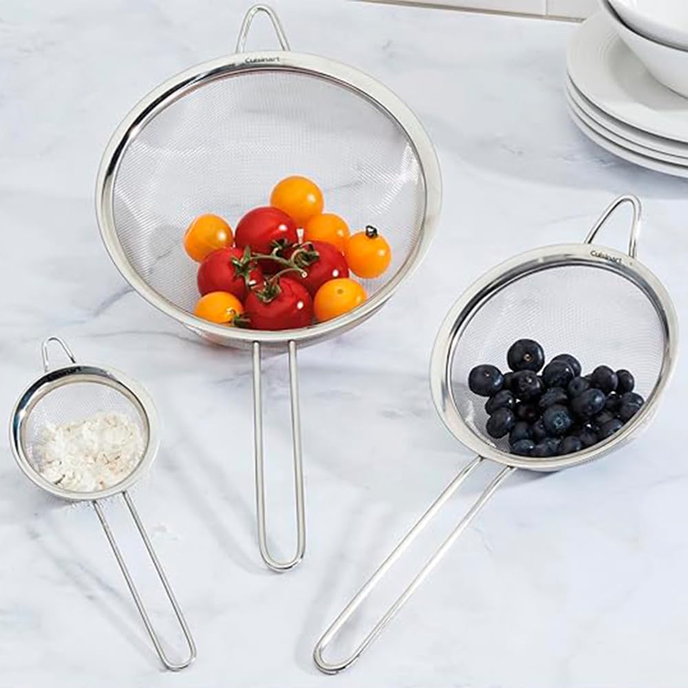 Mesh Strainers, 3 Count (Pack of 1) Set, CTG-00-3MS Silver