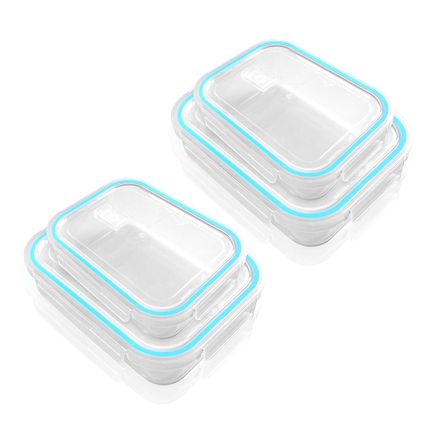 Are l 【4-Packs, Glass Meal Prep Containers with Snap Locking Lids Glass Food Containers,Airtight Lunch Container,Microwave, Oven, Freezer and Dishwasher