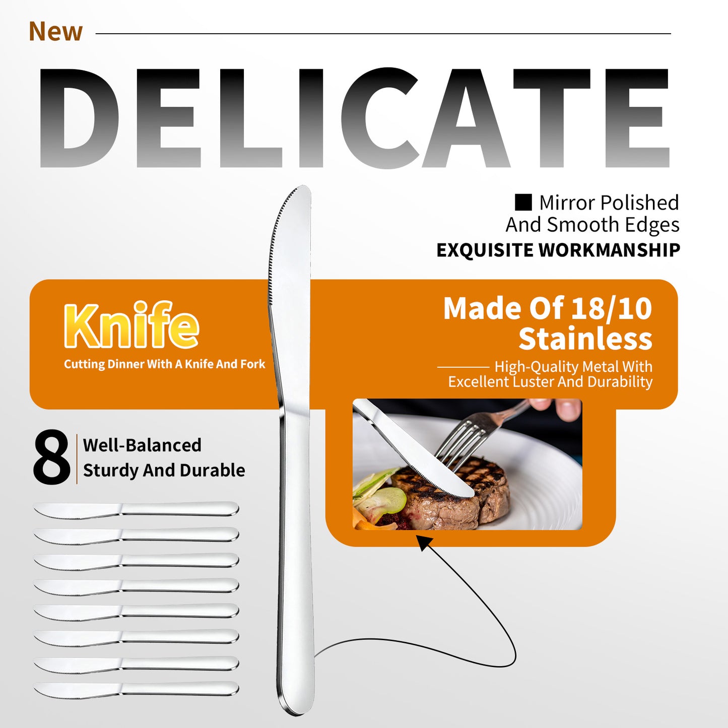 Are l 24-Piece Silverware - Stainless Steel Flatware Cutlery Set, Mirror Polished Flatware Set Include Forks Spoons Knives for Home Wedding Restaurant, Dishwasher Safe, Silver, 24 PCS