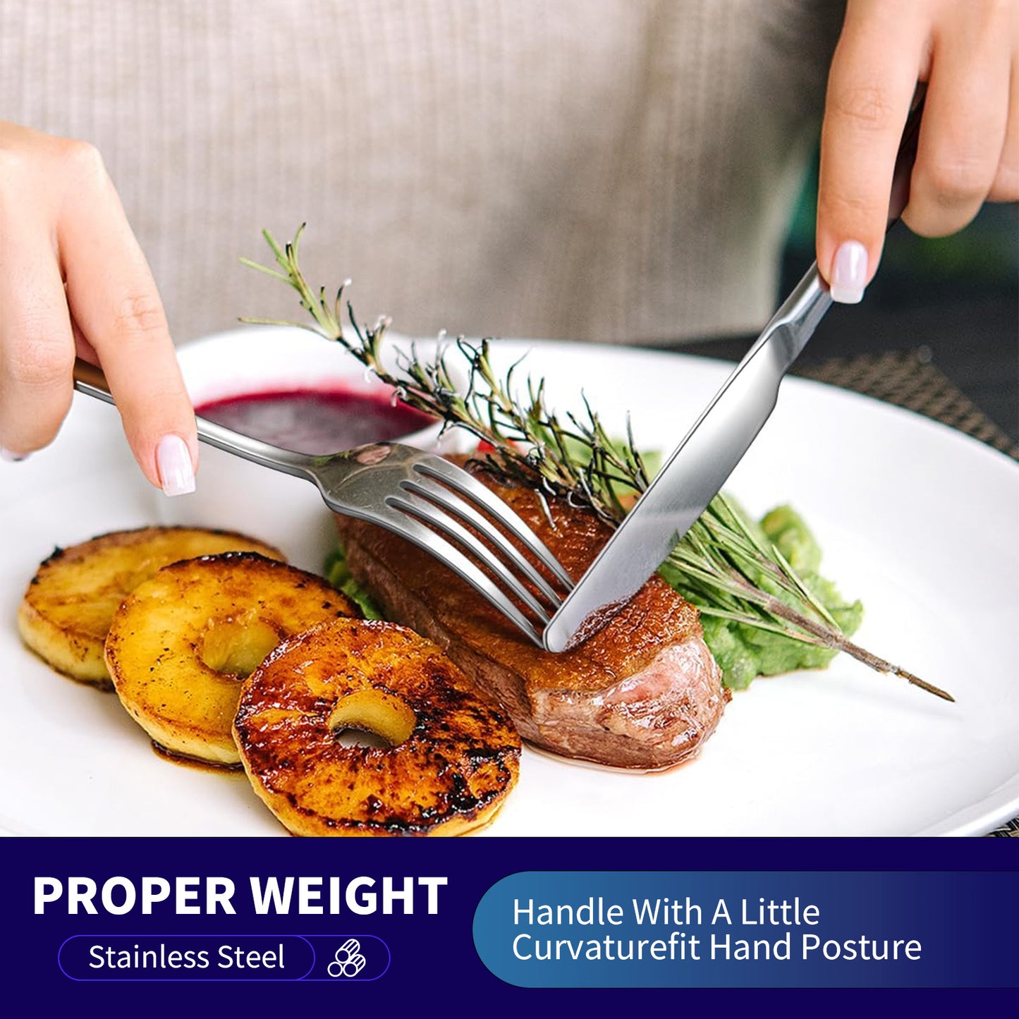 Are l 24-Piece Silverware - Stainless Steel Flatware Cutlery Set, Mirror Polished Flatware Set Include Forks Spoons Knives for Home Wedding Restaurant, Dishwasher Safe, Silver, 24 PCS