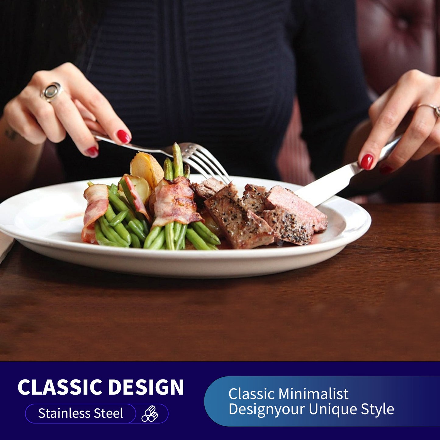 Are l 24-Piece Silverware - Stainless Steel Flatware Cutlery Set, Mirror Polished Flatware Set Include Forks Spoons Knives for Home Wedding Restaurant, Dishwasher Safe, Silver, 24 PCS