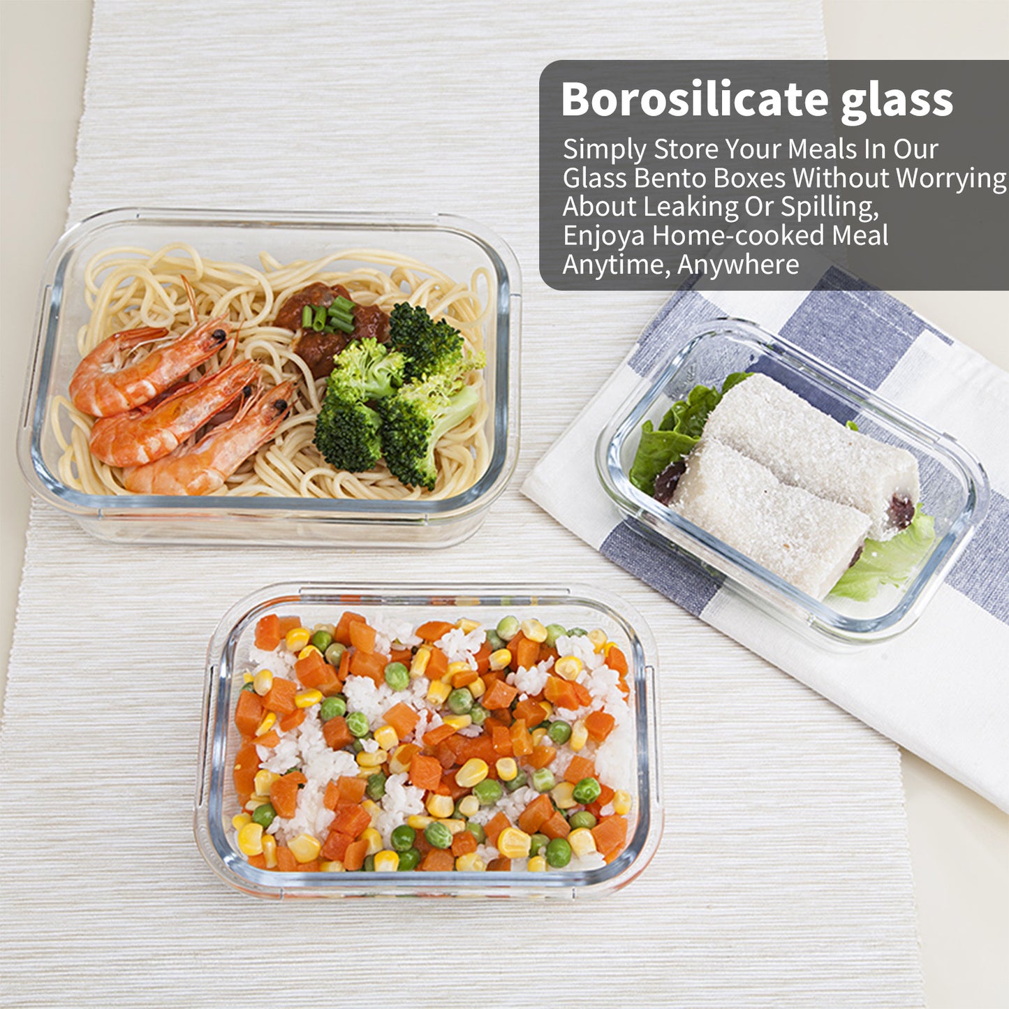 Are l 【4-Packs, Glass Meal Prep Containers with Snap Locking Lids Glass Food Containers,Airtight Lunch Container,Microwave, Oven, Freezer and Dishwasher