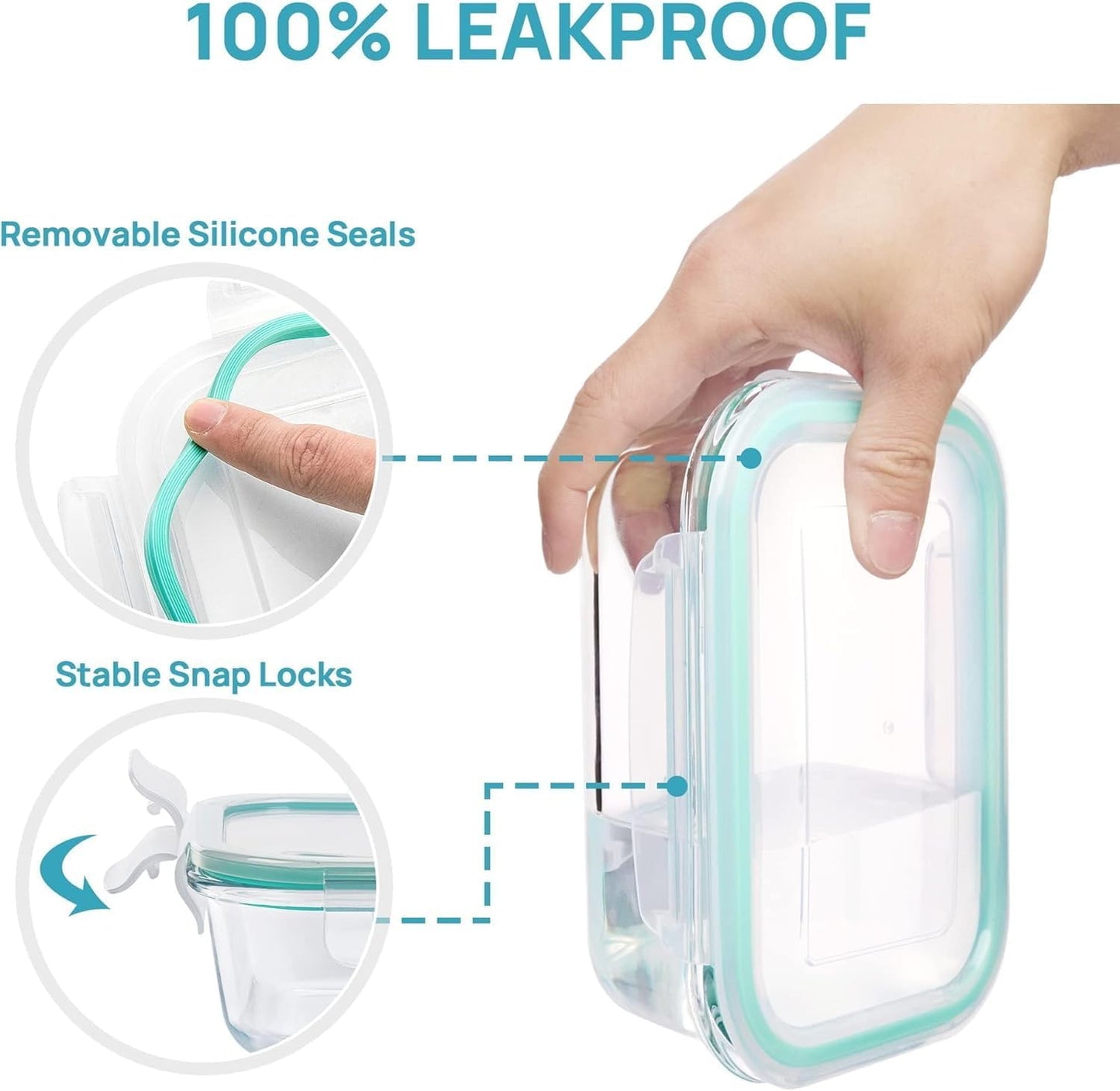 8 Pack Glass Food Storage Containers with Airtight Lids, Glass Meal Prep Containers, Lunch Office Meal for Microwave, Oven, Freezer and Dishwasher, BPA Free