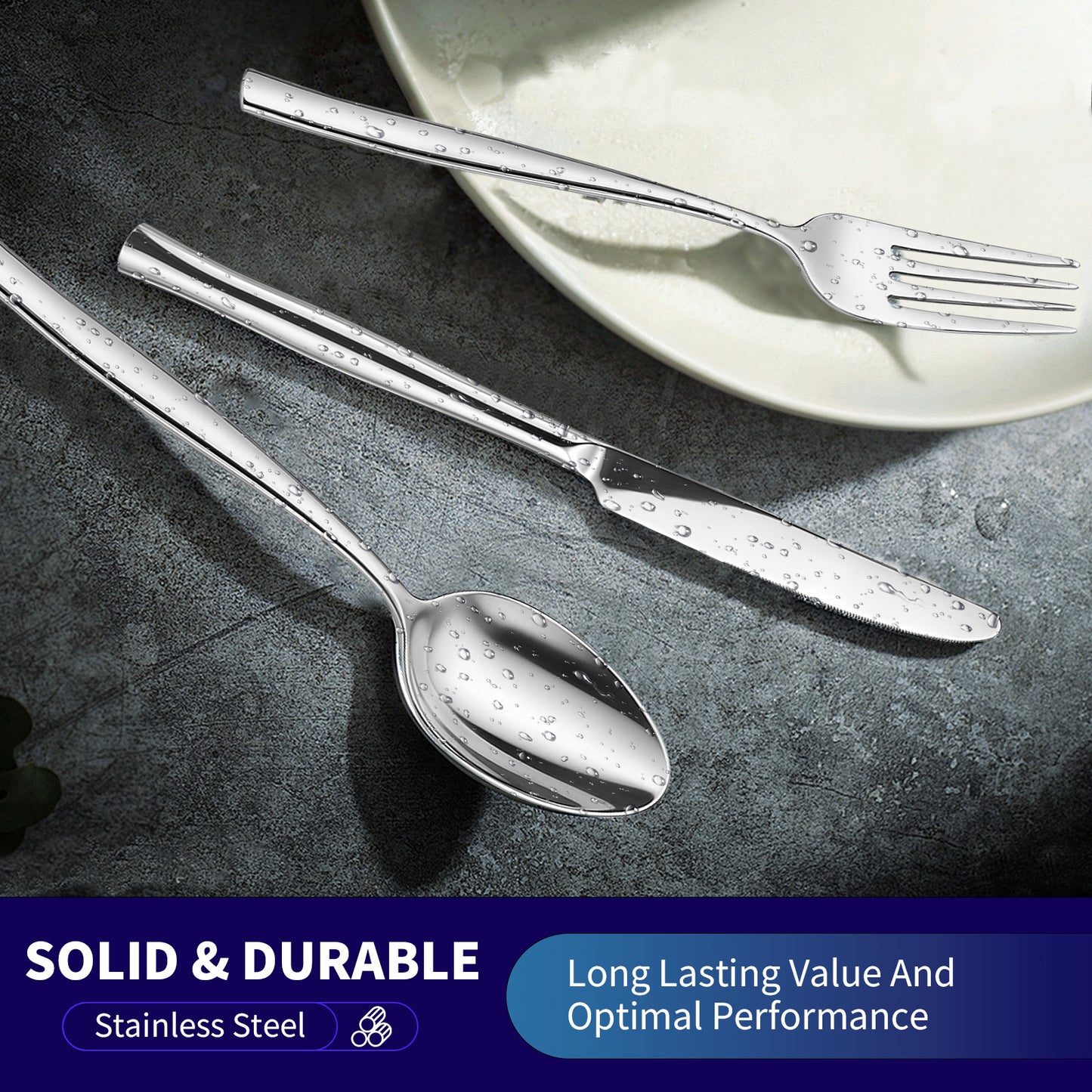 Are l 24-Piece Silverware - Stainless Steel Flatware Cutlery Set, Mirror Polished Flatware Set Include Forks Spoons Knives for Home Wedding Restaurant, Dishwasher Safe, Silver, 24 PCS