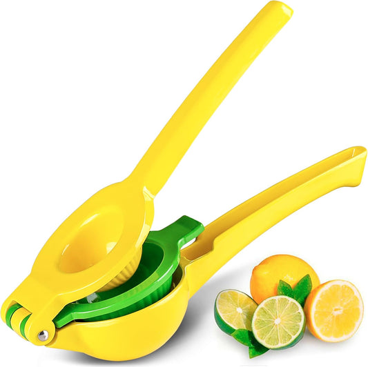 Premium Metal 2-in-1 Lemon Squeezer Sturdy Max Extraction Hand Juicer Lemon Squeezer - Easy to Clean Manual Citrus Juicer - Easy-Use Lemon Juicer Squeezer for Lemons, Limes, Oranges