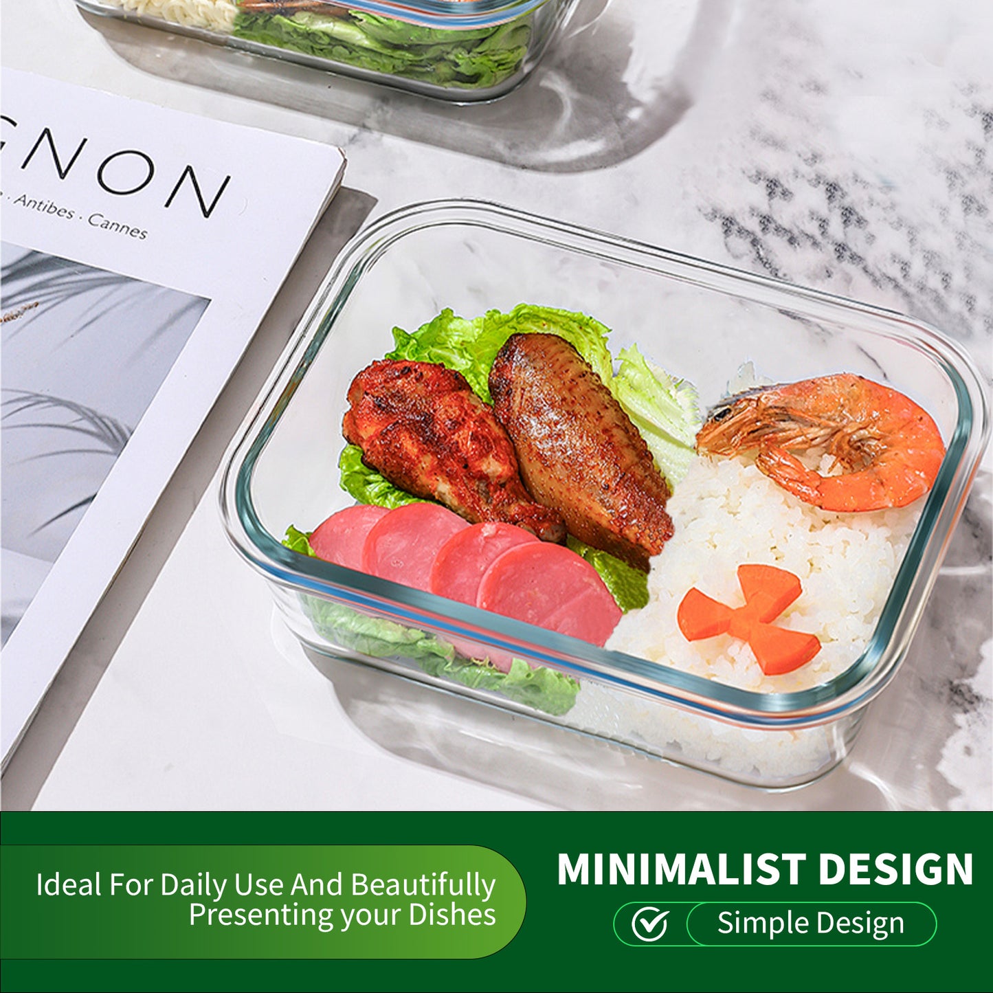 Are l 【4-Packs, Glass Meal Prep Containers with Snap Locking Lids Glass Food Containers,Airtight Lunch Container,Microwave, Oven, Freezer and Dishwasher