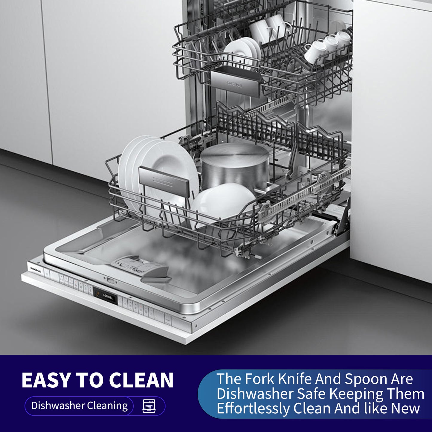 Are l 24-Piece Silverware - Stainless Steel Flatware Cutlery Set, Mirror Polished Flatware Set Include Forks Spoons Knives for Home Wedding Restaurant, Dishwasher Safe, Silver, 24 PCS