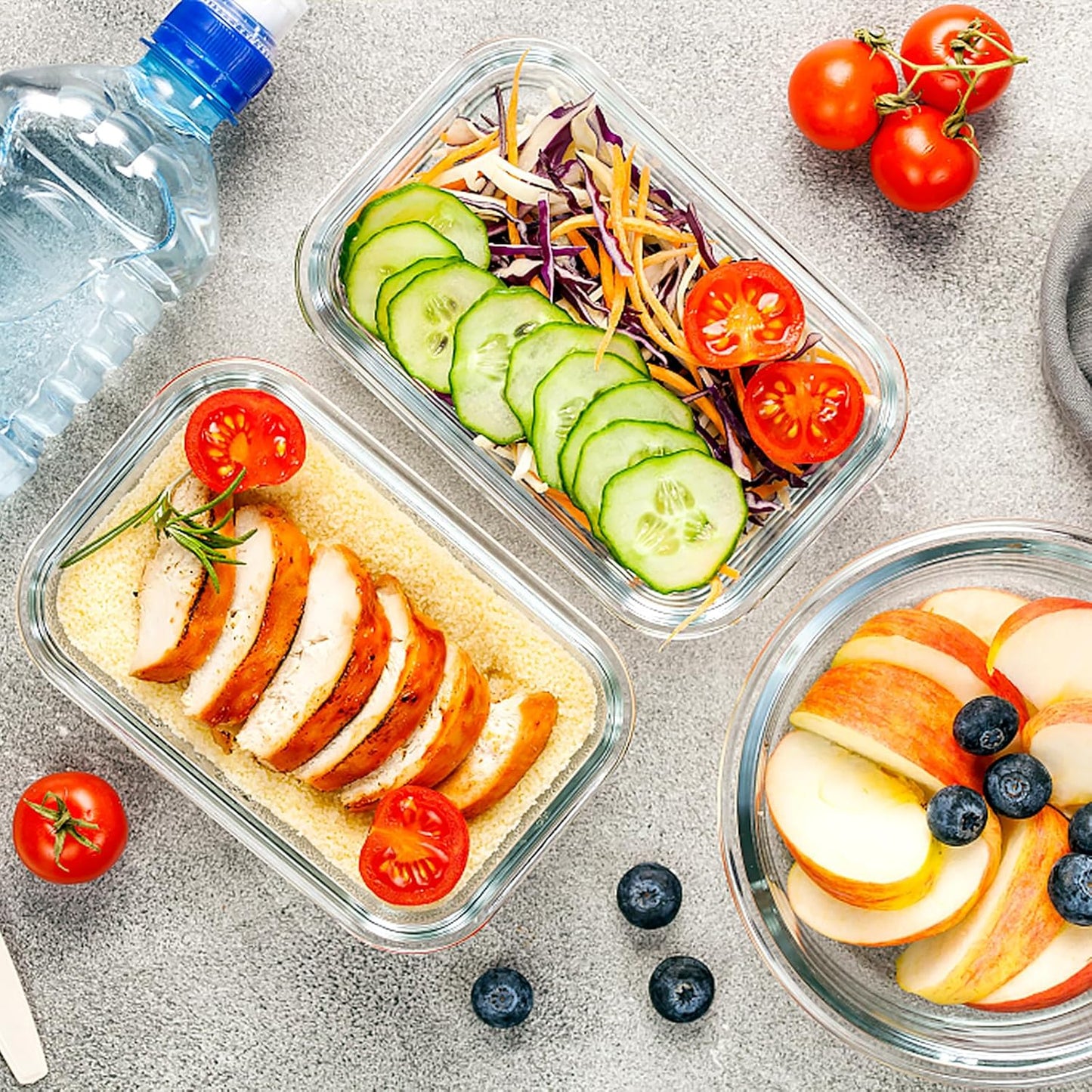 Are l 【4-Packs, Glass Meal Prep Containers with Snap Locking Lids Glass Food Containers,Airtight Lunch Container,Microwave, Oven, Freezer and Dishwasher