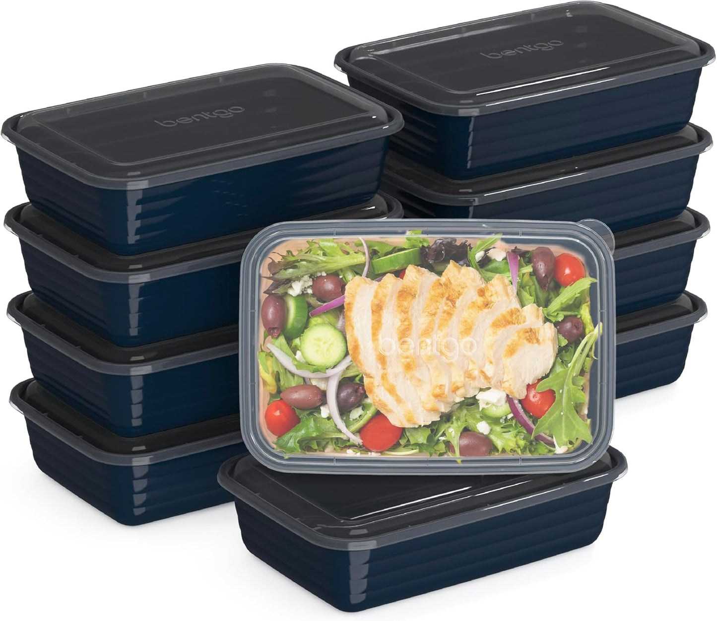 Prep - 20-Piece 1-Compartment Reusable Meal Prep Containers with Lids, PFAS & BPA Free Materials, Durable, Microwave, Freezer, & Dishwasher Safe To Go Food Storage