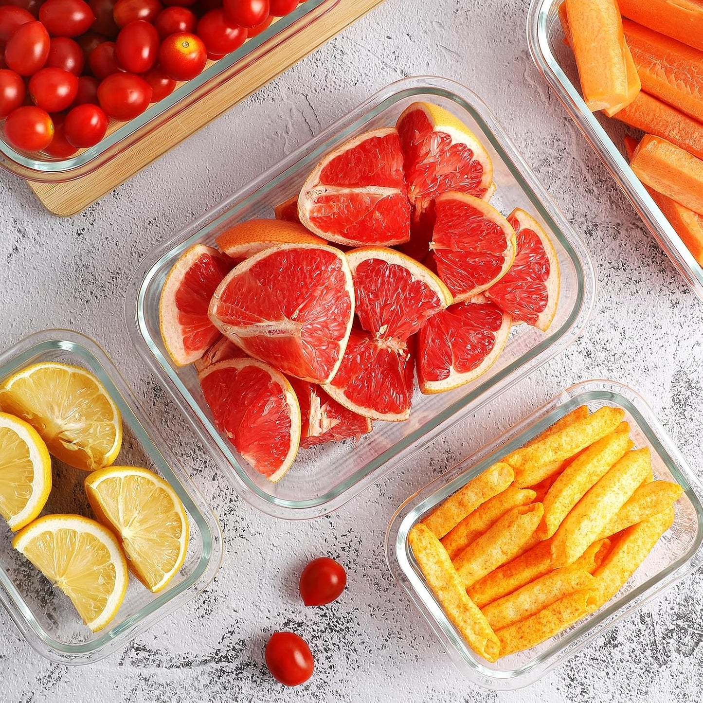 Are l 【4-Packs, Glass Meal Prep Containers with Snap Locking Lids Glass Food Containers,Airtight Lunch Container,Microwave, Oven, Freezer and Dishwasher