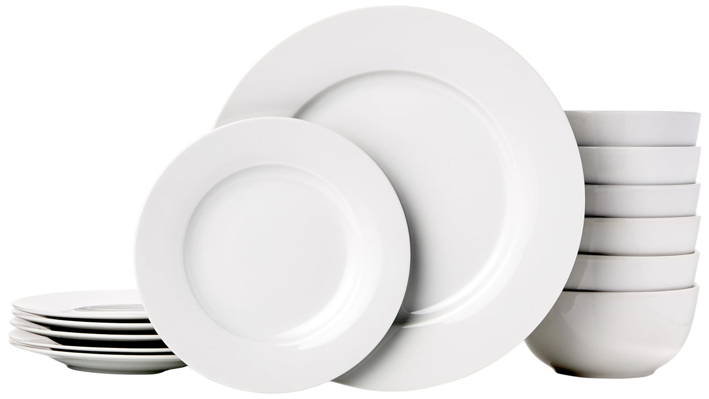 Kitchen Dinnerware Set, Microwave and Dishwasher Safe, Plates, Bowls, Service for 6, 18-Piece,