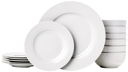 Kitchen Dinnerware Set, Microwave and Dishwasher Safe, Plates, Bowls, Service for 6, 18-Piece,