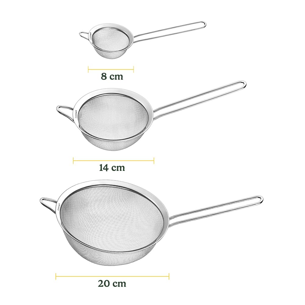 Mesh Strainers, 3 Count (Pack of 1) Set, CTG-00-3MS Silver