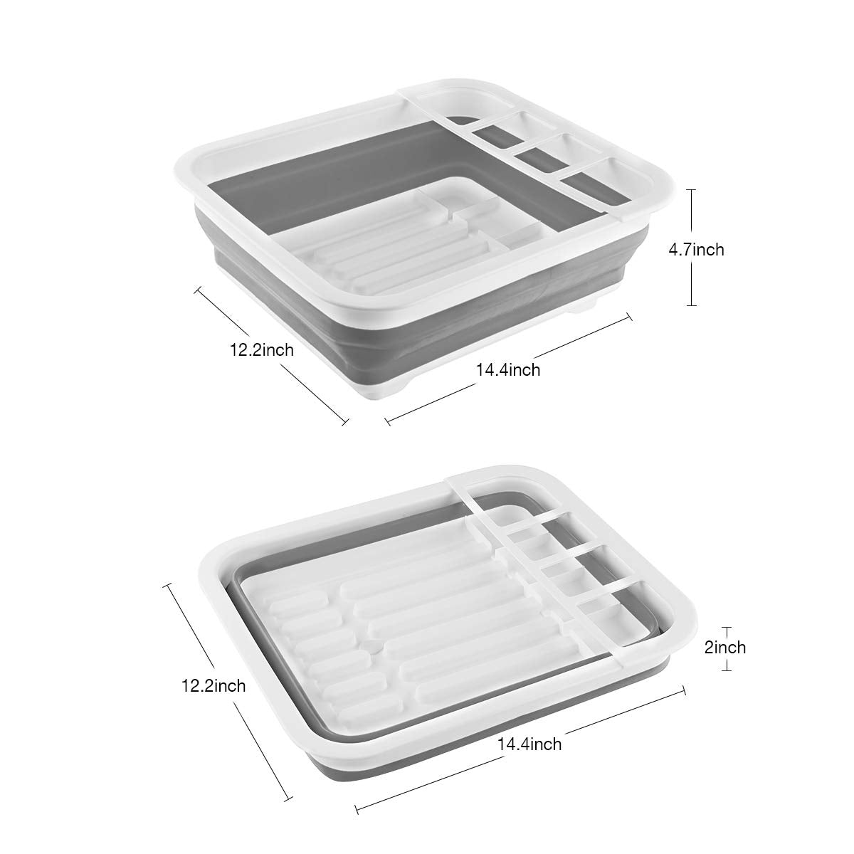 Collapsible Dish Drying Rack Portable Dinnerware Drainer Organizer for Kitchen RV Campers Travel Trailer Space Saving Kitchen Storage Tray