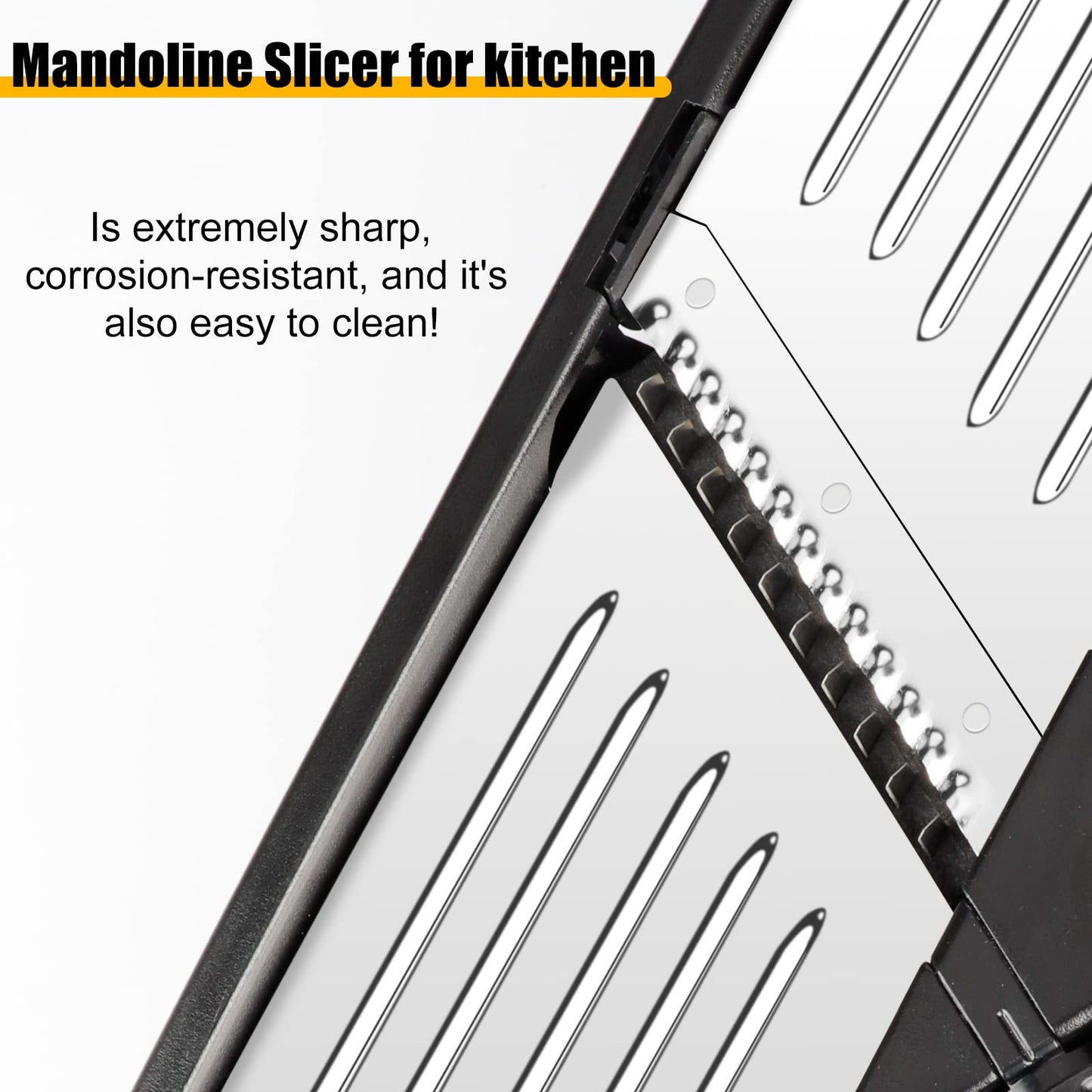 Mandoline Food slicer for kitchen, Adjustable Stainless Steel Mandoline Vegetable slicer, Food slicer Onion Potato Chip French Fry, 7 in-1 Adjustable Blade, Including 1 Pair Cut-Resistant Gloves