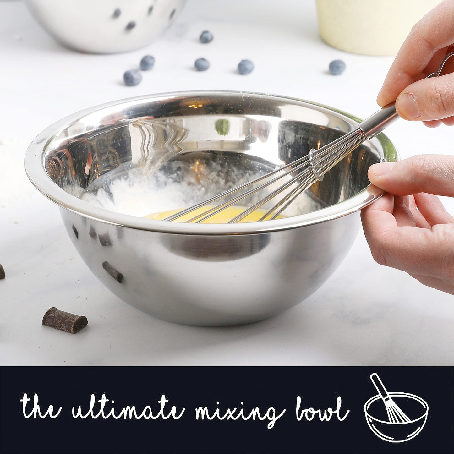 Meal Prep Stainless Steel Mixing Bowl (5-Piece Set) Home, Refrigerator, and Kitchen Food Storage Organizers | Ecofriendly, Heavy Duty, No Lids