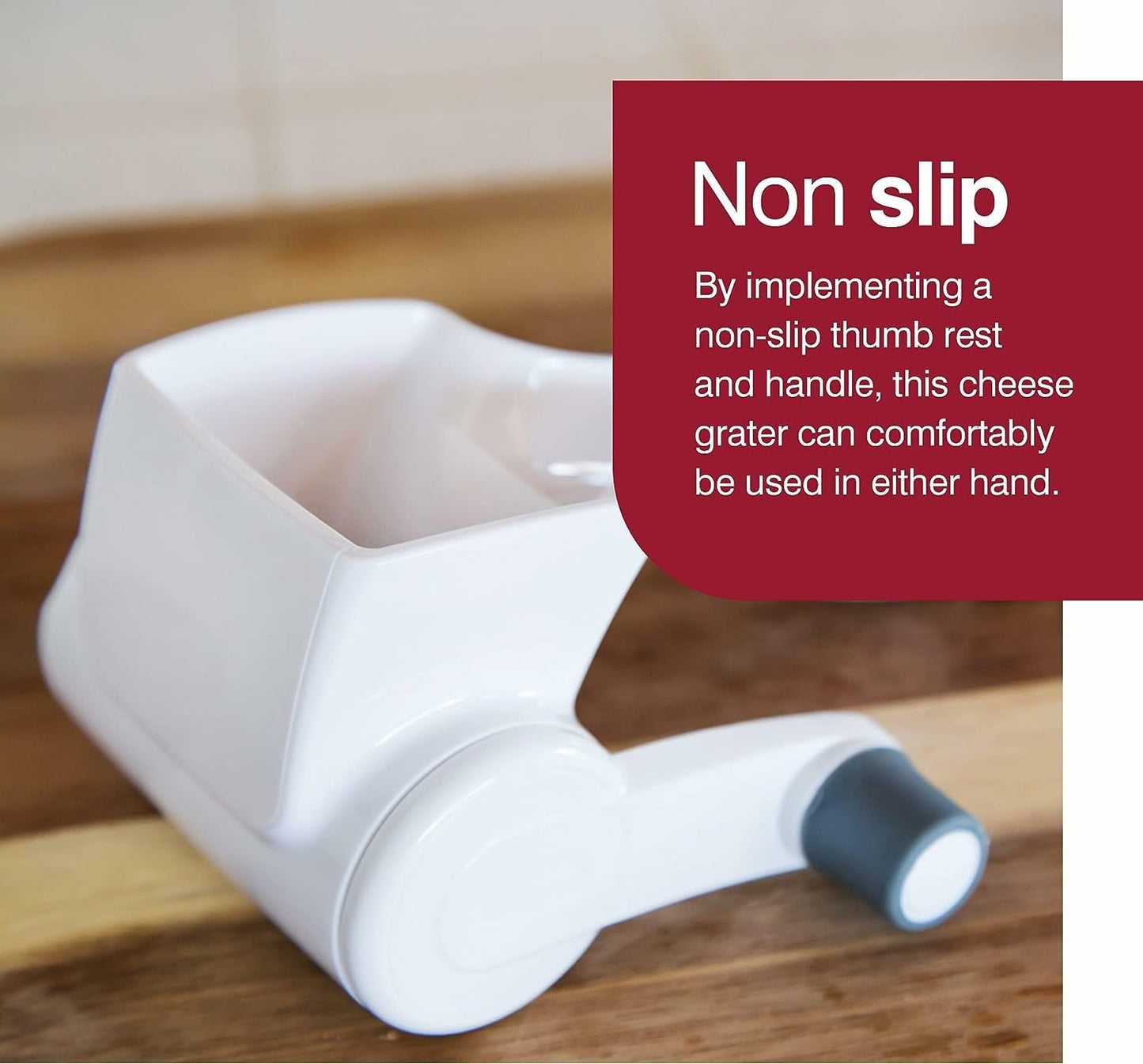 Classic Rotary Cheese Grater - NSF Restaurant Certified Handheld Grater - Can be used for Hard Cheese, Chocolate & More - With Comfortable Handle & Easy-to-Clean Drum