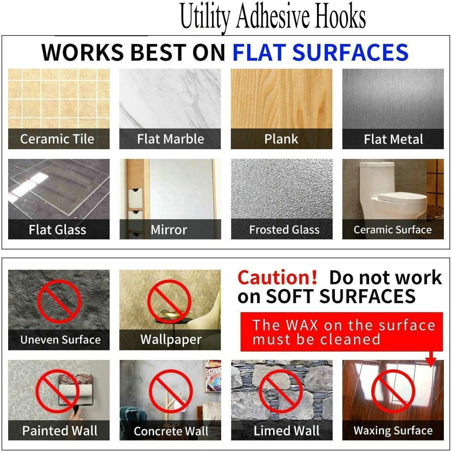 24 Pack Heavy Duty Self Adhesive Hooks - 33lb Max, Transparent, Waterproof, Sticky Wall Hooks for Keys, Bathroom, Shower, Outdoor, Kitchen, Door, Home Improvement, Utility